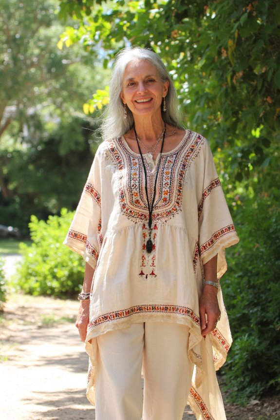 boho tunic wide leg elegance