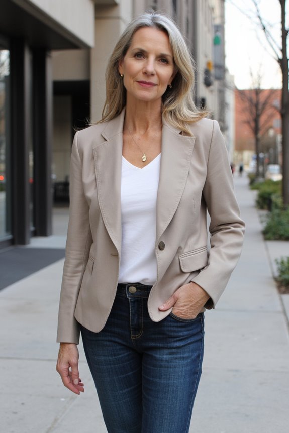 chic blazer skinny jeans