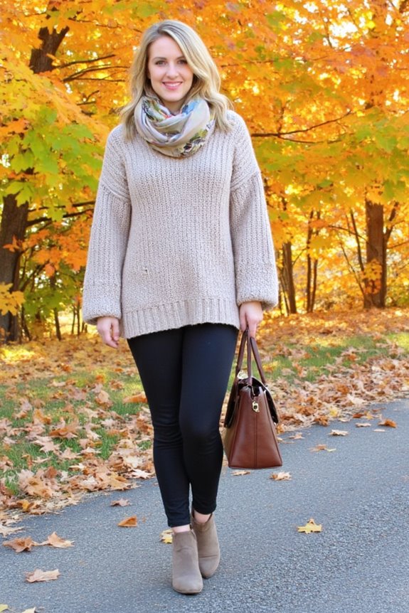 cozy knit sweater outfit