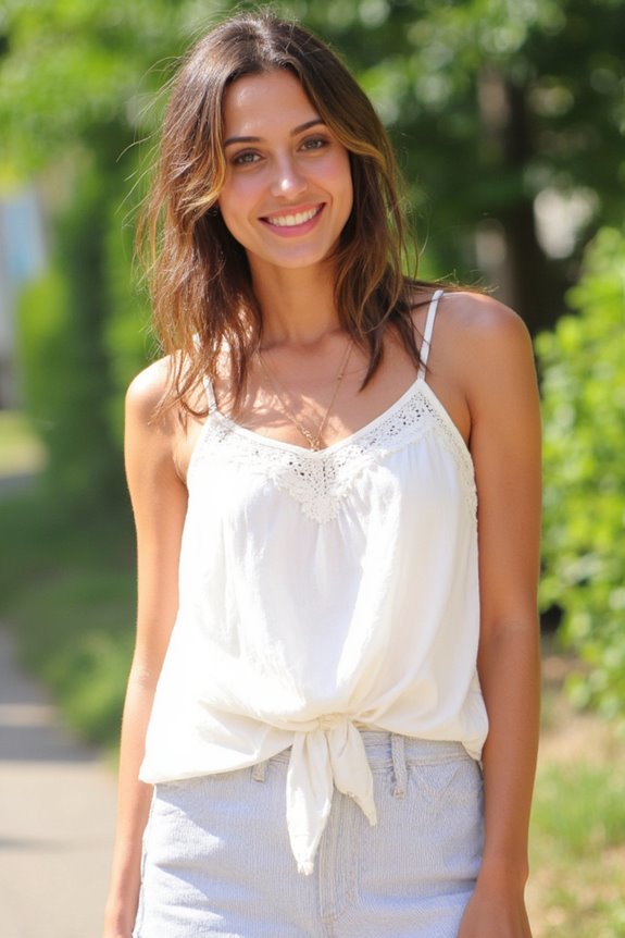feminine tie front summer style
