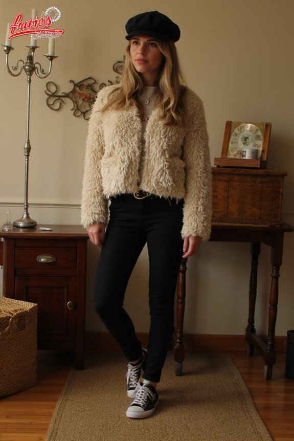 vintage cardigan retro sneakers